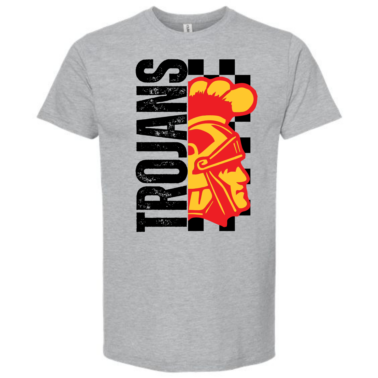 Trojans Distressed Checkered