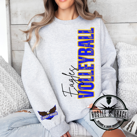 Crestwood Eagles Volleyball Distressed