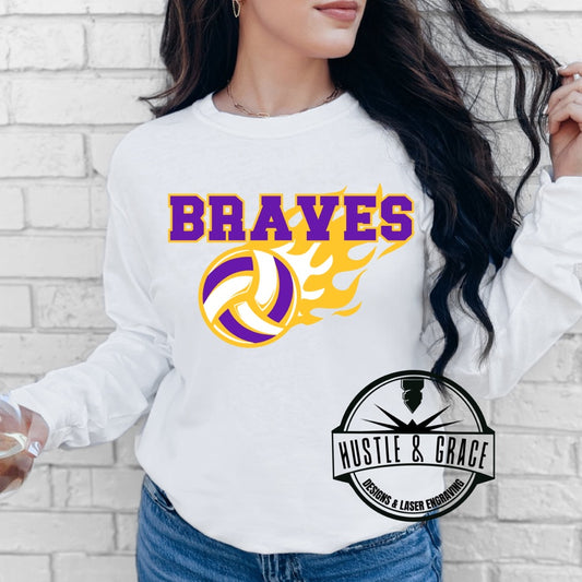 Braves Volleyball Flame